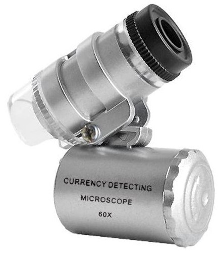 MICROSCOPIO MINI 60X CON LUZ LED